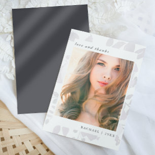 Elegant Floral Graduation Photo Thank You