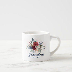 Elegant Floral Grandma Custom Espresso Cup