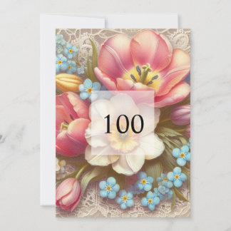 Elegant floral greenery watercolor birthday party invitation