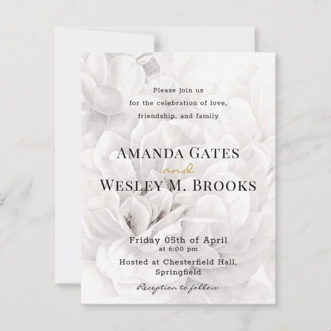 Elegant Floral Greenery Wedding Reception Invitation (Front)