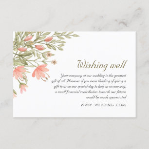 Elegant Floral Greenery Wedding Wishing Well Enclosure Card