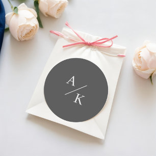 Elegant Floral grey Classic Round Sticker
