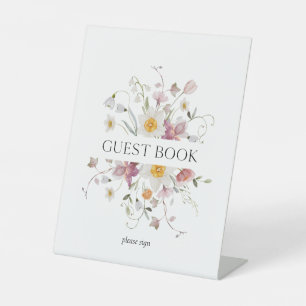 Elegant Floral Guest Book Sign for Weddings