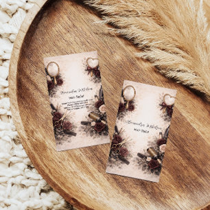 Elegant Floral Hairstylist Business Card