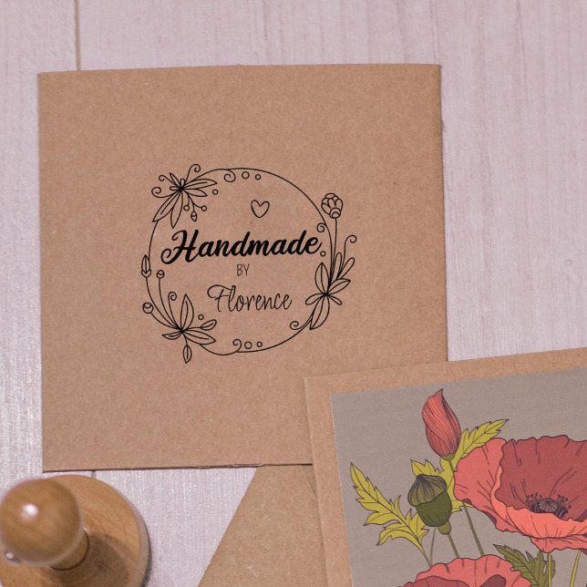 Elegant Floral Handmade  Rubber Stamp (Creator Uploaded)