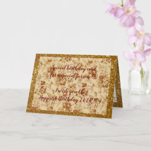 Elegant Floral Happiest Birthday Card