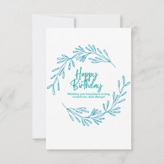 Elegant Floral Happy Birthday Greeting Card