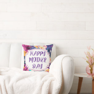 Elegant Floral Happy Mother’s Day Personalised Nam Cushion