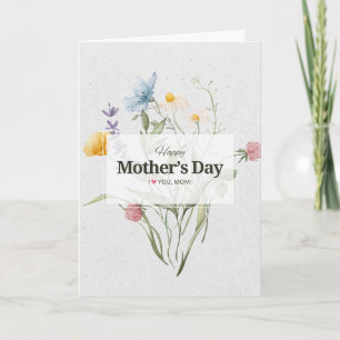 Elegant Floral Happy Mother’s Day Watercolor  Card