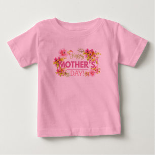 Elegant Floral Happy Mother's Day   Bodysuit