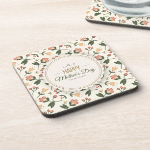 Elegant Floral Happy Mother's Day   Coaster