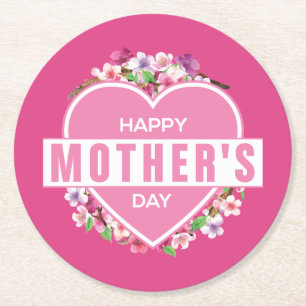 Elegant Floral Happy Mother's Day Coaster