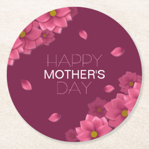 Elegant Floral Happy Mother's Day   Coaster