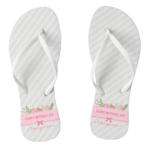 Elegant Floral Happy Mother's Day   Flip Flops