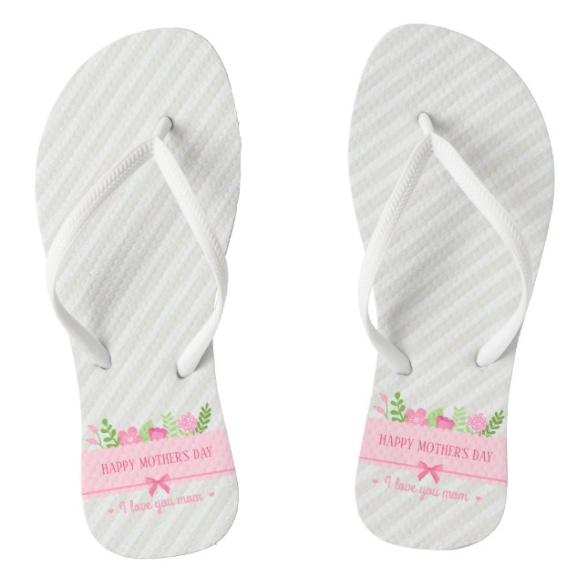 Elegant Floral Happy Mother's Day | Flip Flops (Footbed)