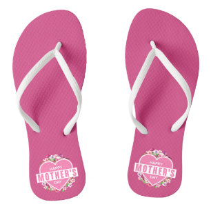 Elegant Floral Happy Mother's Day   Flip Flops