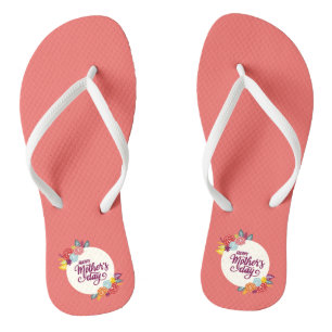 Elegant Floral Happy Mother's Day   Flip Flops