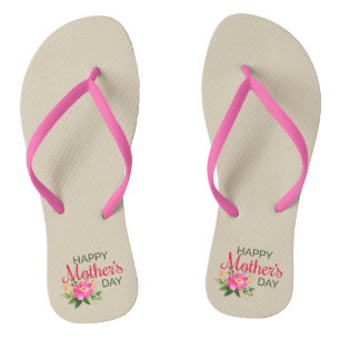 Elegant Floral Happy Mother's Day   Flip Flops
