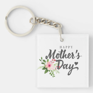 Elegant Floral Happy Mother's Day Keychain