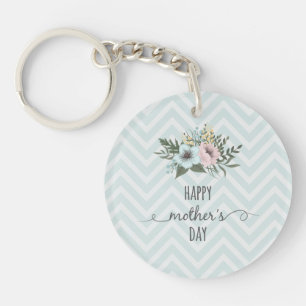 Elegant Floral Happy Mother's Day Keychain