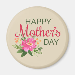 Elegant Floral Happy Mother's Day   Magnet