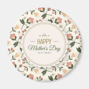 Elegant Floral Happy Mother's Day   Magnet