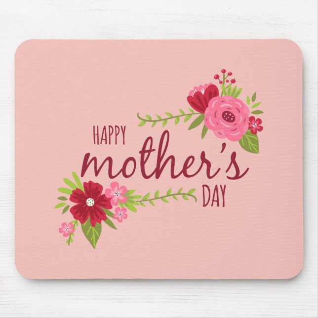 Elegant Floral Happy Mother's Day | Mouse Pad (Front)