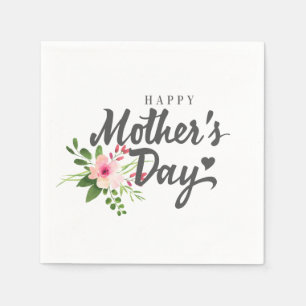 Elegant Floral Happy Mother's Day Napkin
