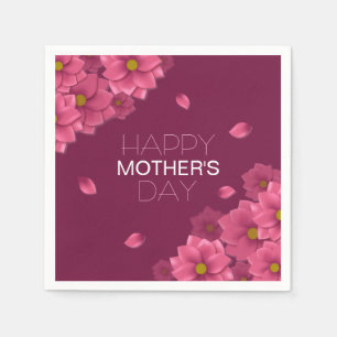 Elegant Floral Happy Mother's Day   Napkin