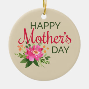 Elegant Floral Happy Mother's Day   Ornament