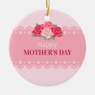 Elegant Floral Happy Mother's Day Ornament
