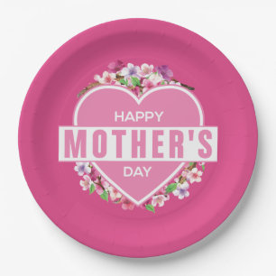 Elegant Floral Happy Mother's Day   Paper Plate