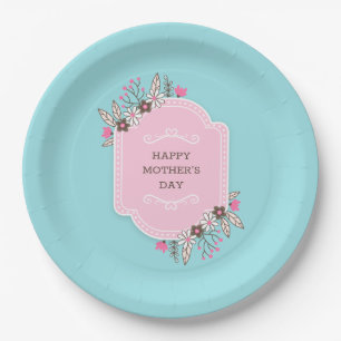 Elegant Floral Happy Mother's Day   Paper Plate