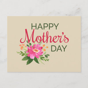 Elegant Floral Happy Mother's Day Postcard