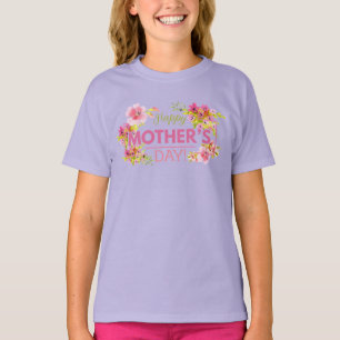 Elegant Floral Happy Mother's Day   Ringer Shirt