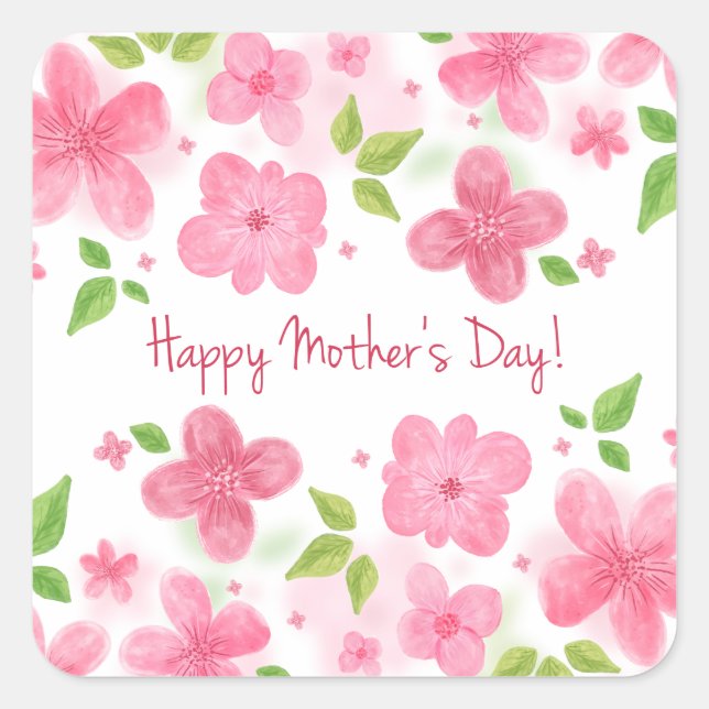 Elegant Floral Happy Mother's Day | Sticker (Front)