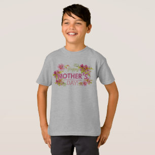 Elegant Floral Happy Mother's Day Tagless Shirt