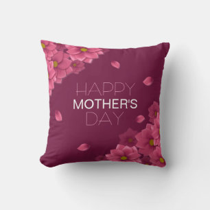 Elegant Floral Happy Mother's Day   Throw Pillow