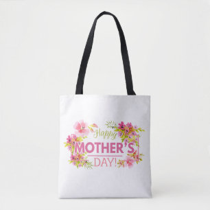 Elegant Floral Happy Mother's Day   Tote Bag