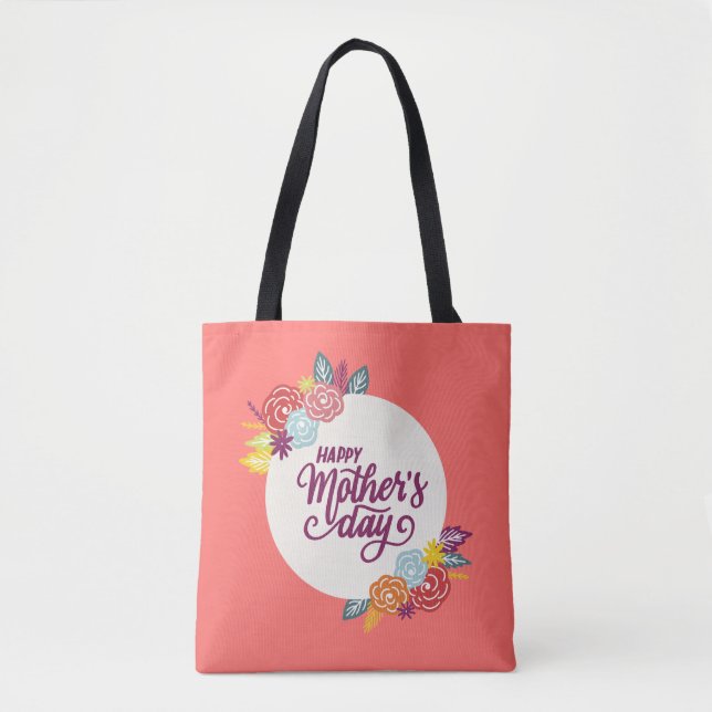 Elegant Floral Happy Mother's Day | Tote Bag (Front)