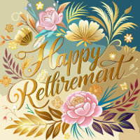Elegant Floral Happy Retirement Card 