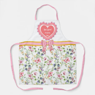 Elegant Floral Heart Frame: for Every Occasion Apron