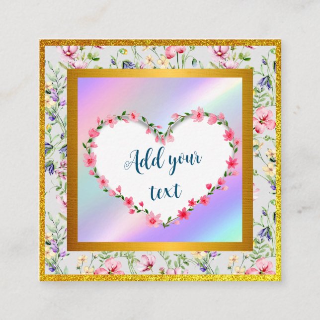 Elegant Floral Heart Frame: for Every Occasion Enclosure Card (Front)