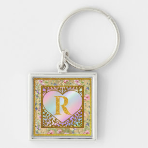 Elegant Floral Heart Frame For Every Occasion Key Ring