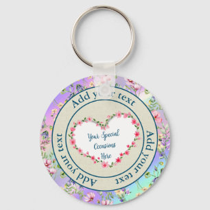 Elegant Floral Heart Frame: for Every Occasion Key Ring