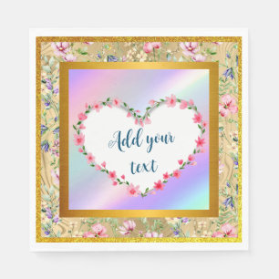 Elegant Floral Heart Frame: for Every Occasion Napkin