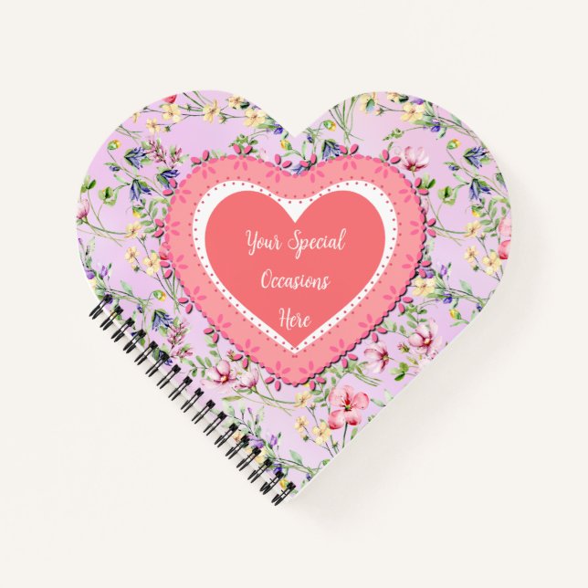 Elegant Floral Heart Frame: for Every Occasion Notebook (Front)