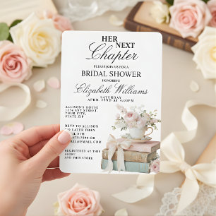 Elegant Floral Her Next Chapter Bridal Shower  Invitation
