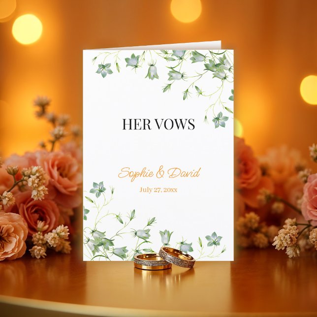 Elegant Floral Her Vows Wedding card (Creator Uploaded)