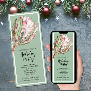Elegant Floral Holiday Christmas Party Invitation